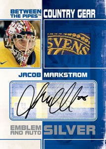 2010/11 ITG Between The Pipes Jacob Markstrom Autograph Patch Emblem Card