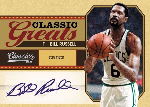 2010/11 Panini Classics Greats Bill Russell Autograph Card