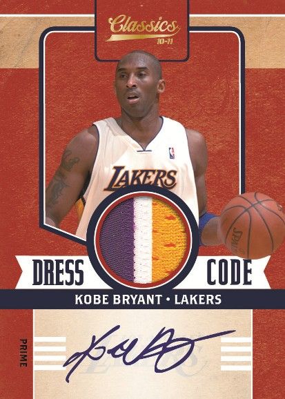 2010/11 Panini Classics Dress Code Kobe Bryant Prime Jersey Autograph Card
