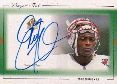 1999 Upper Deck SP Authentic Players Ink EG-A Eddie George Card