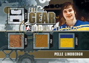2010/11 ITG Between The Pipes Full Gear Pelle Lindbergh Triple Jersey Pad Glove Card