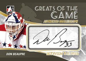 2010/11 ITG Between the Pipes Greats of the Game GoalieGraph Don Beaupre Auto Card