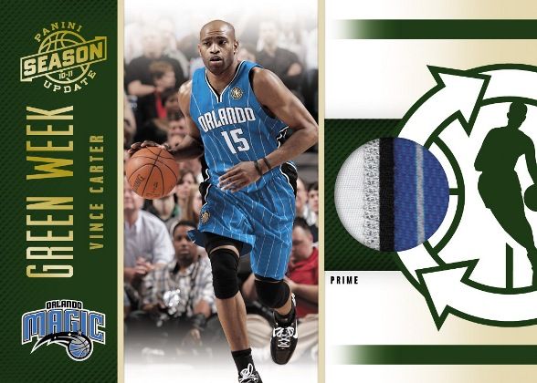 2010/11 Panini Season Update Green Week Vince Carter Prime Jersey Card