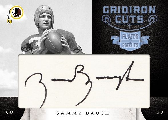 2011 Panini Plates & Patches Sammy Baugh Cut Signature