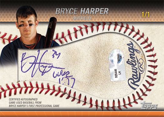 2011 Topps Pro Debut Bryce Harper Cut Baseball Autograph /1