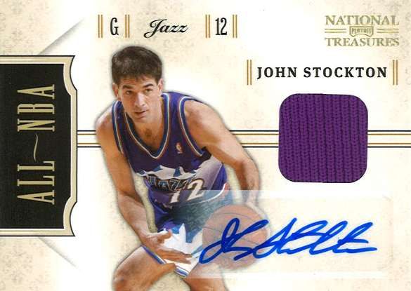 2010-11 Panini National Treasures All-NBA John Stockton Autograph Card