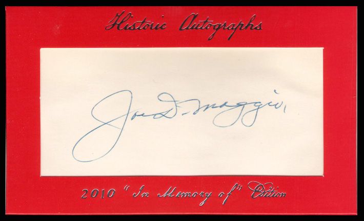 2011 Historic Autographs Joe DiMaggio Cut Signature