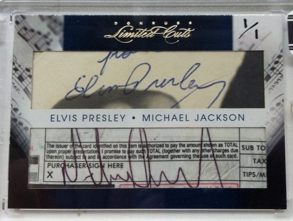 2011 Donruss Limited Cuts Elvis Presley & Michael Jackson Dual Cut Autograph
