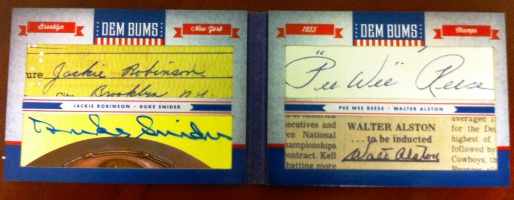 2011 Donruss Limited Cuts Jackie Robinson - Duke Snider - Pee Wee Reese - Walter Alston Autograph