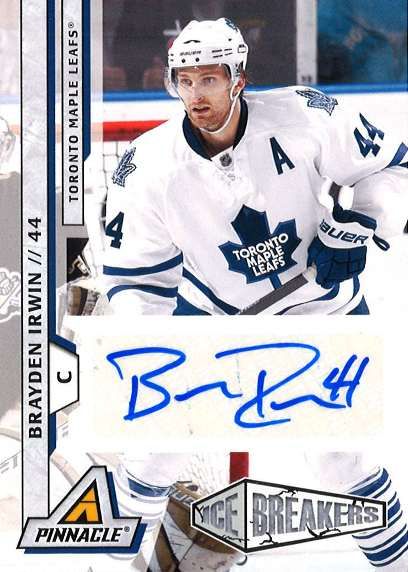 2010-11 Pinnacle Brayden Irwin Ice Breakers Autograph