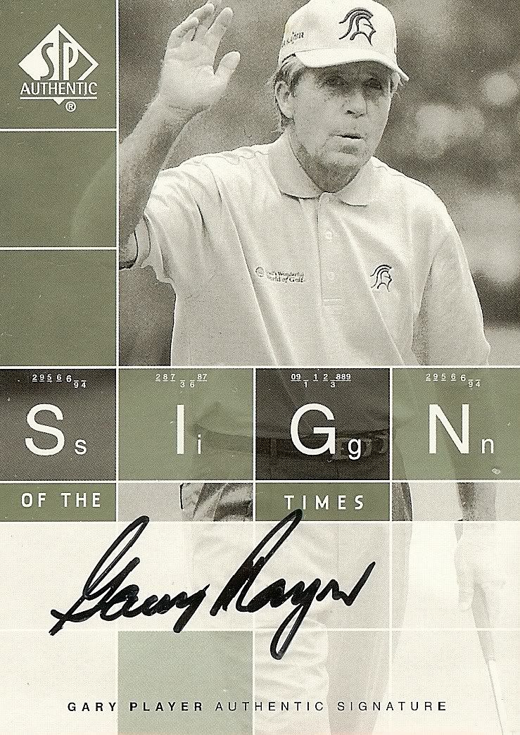 2002 Upper Deck SP Authentic Golf ST-GP Gary Player #/675 Sign of the Times Autograph Card