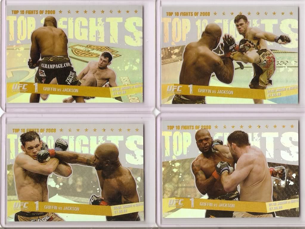 2009 Topps UFC Round 1 Top 10 Fights of 2008 Griffin vs Jackson Gold Card