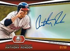 2012 Bowman Platinum Anthony Rendon Autograph Gold /50
