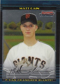 2002 Bowman Chrome Draft Picks Matt Cain Rookie Card