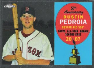 2008 Topps Chrome 50th Anniversary All-Rookie Team Dustin Pedroia Insert Card