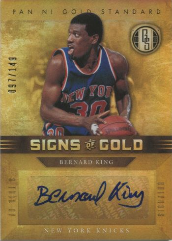 2011-12 Panini Gold Standard Signs of Gold Bernard King Autograph Card