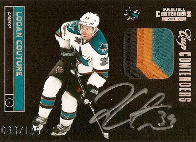 2011-12 Panini Playoff Cup Contenders Logan Couture Autograph Patch Card #/100