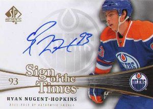 2011-12 Upper Deck SP Authentic Ryan Nugent-Hopkins Sign of the Times Autograph Card