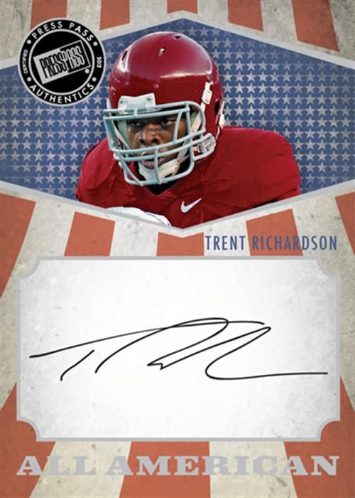 2012 Press Pass Trent Richardson All-American Autograph
