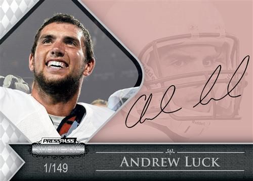2012 Press Pass Showcase Andrew Luck Plastic Autograph #/149