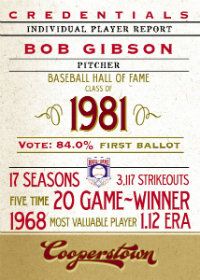2012 Panini Cooperstown Credentials Bob Gibson Insert Card