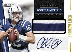 2012 Panini Rookies and Stars Andrew Luck Jersey Material Autograph RC Card