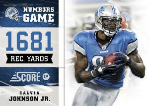 2012 Score Football Numbers Game Calvin Johnson Jr Insert Card