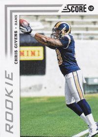 2012 Score Chris Givens Photo Variation RC Card