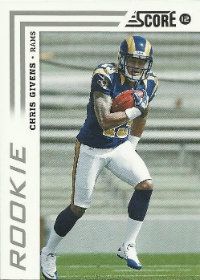 2012 Score Football Chris Givens Rookie