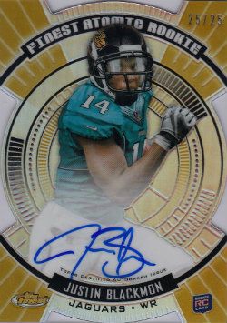2012 Topps Finest Justin Blackmon Atomic Gold Refractor Autograph