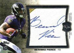 2012 Topps Jumbo Patch Bernard Pierce Jersey Autograph Card