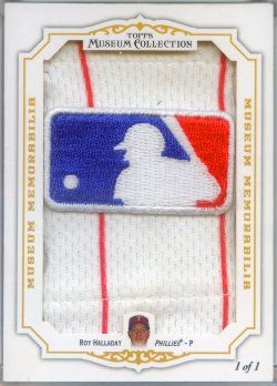 2012 Topps Museum Collection Roy Halladay MLB Logo Patch Card 