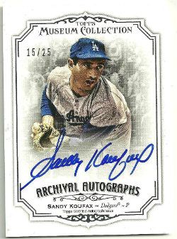 2012 Topps Museum Collection Archival Autograph Sandy Koufax Card #/25