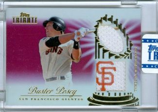2012 Topps Tribute Red Buster Posey Championship Materials