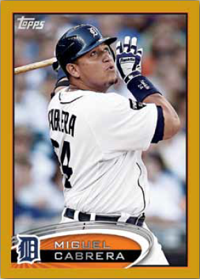 2012 Miguel Cabrera Gold Parallel Card #/2012