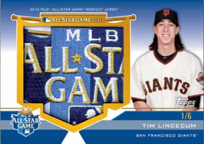 2012 Topps Update Series Tim Lincecum Jumbo Patch All-Star Card