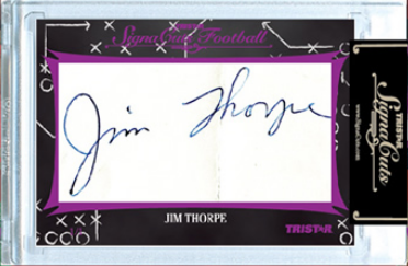 2012 TriStar SignaCuts Jim Thorpe Fantastic Find Cut Autograph Card
