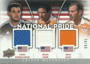 2012 Upper Deck MLS National Pride Triple Jersey #NP-USA2 Chris Wondolowski - Brian Ching - Brad Davis