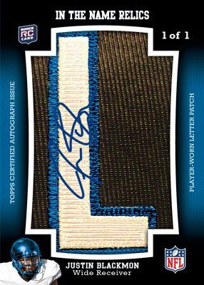 2012 Topps Football Justin Blackmon In the name Autograph