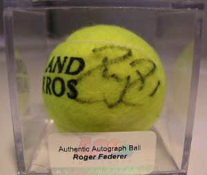 Ace Authentics Roger Federer Autograph Tennis Ball