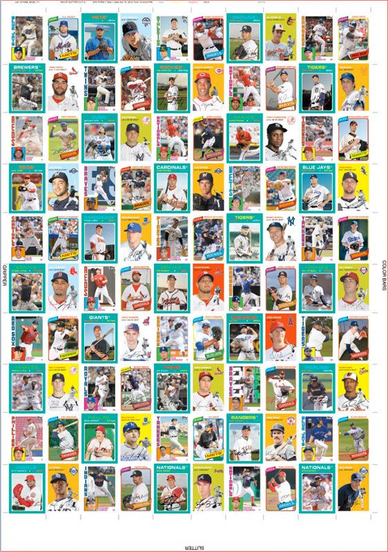 2012 Topps Archives Baseball Un-Cut Sheets