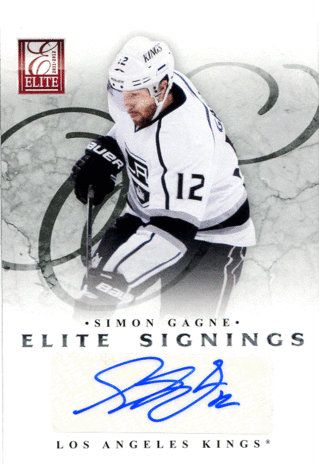 2011-12 Donruss Elite Signings Simon Gagne Autograph Card