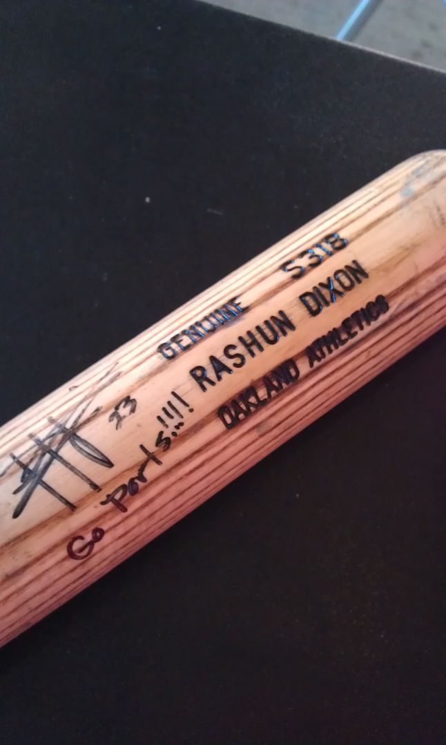 Rashun Dixon Game Used Autograph Bat