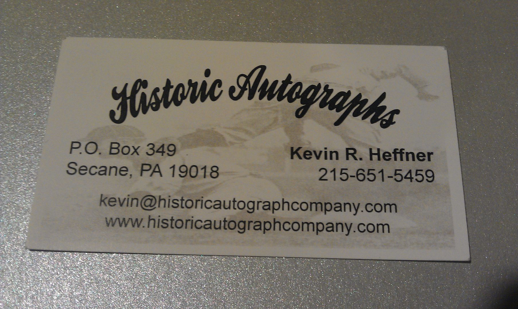 Historic Autographs Business Card