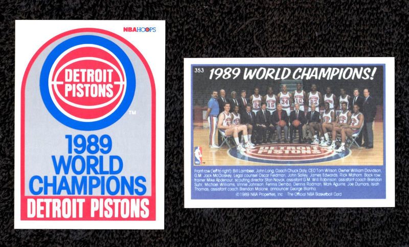 1989-90 NBA Hoops Detroit Pistons Championship Card