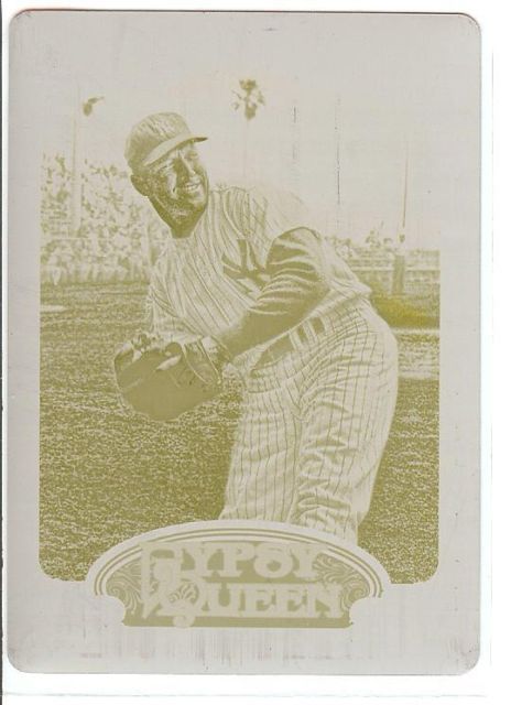 2012 Topps Gypsy Queen Mickey Mantle Yellow Printing Plate