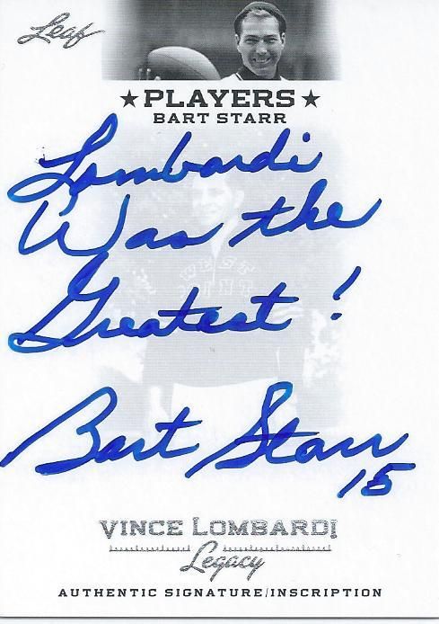 2012 Leaf Vince Lombardi Bart Starr Inscription Auto