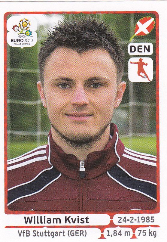 2012 Panini Euro Soccer Futbol Stickers William Kvist