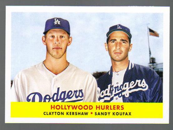 2012 Topps Archives Kershaw - Koufax Classic Combos Insert Card