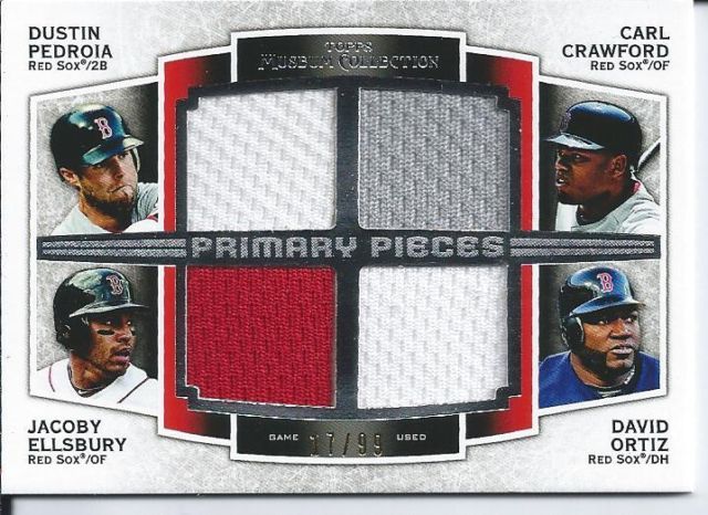 2012 Topps Museum Collection Quad Red Sox Jerseys